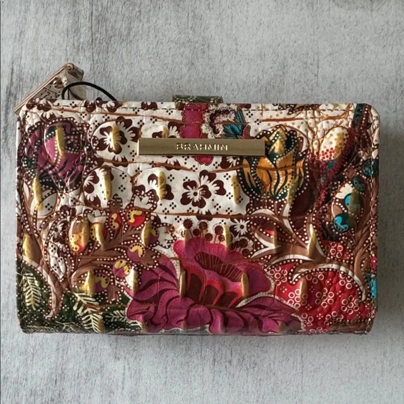 Brahmin Floral BiFold Wallet HannahMarketplace Melbourne Genuine Leather